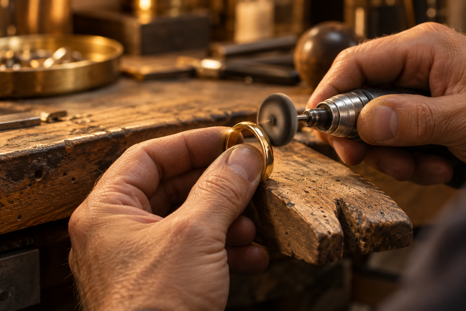 Fabricación artesanal de una argolla